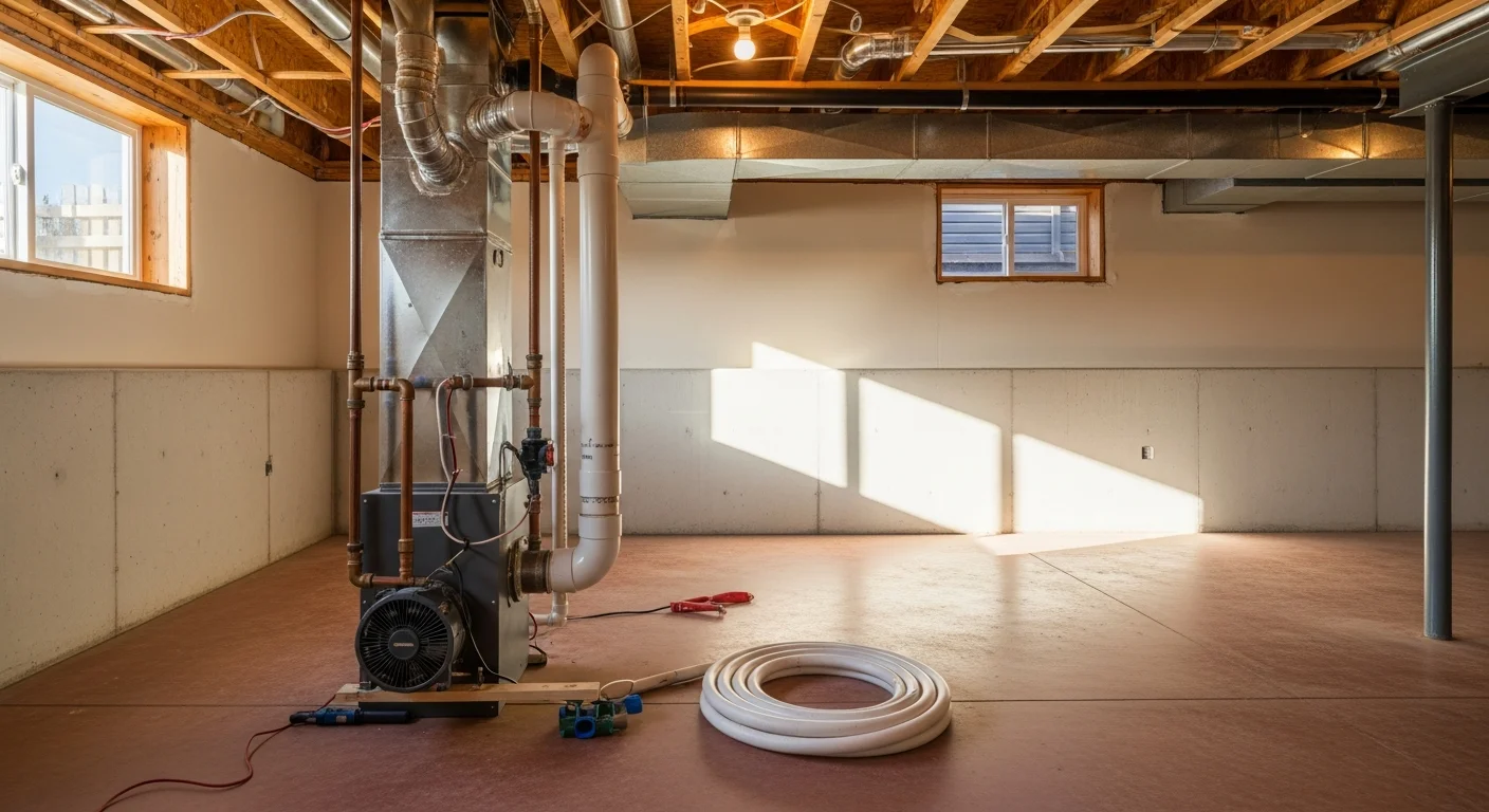 Professional radon mitigation system installation in Utah home