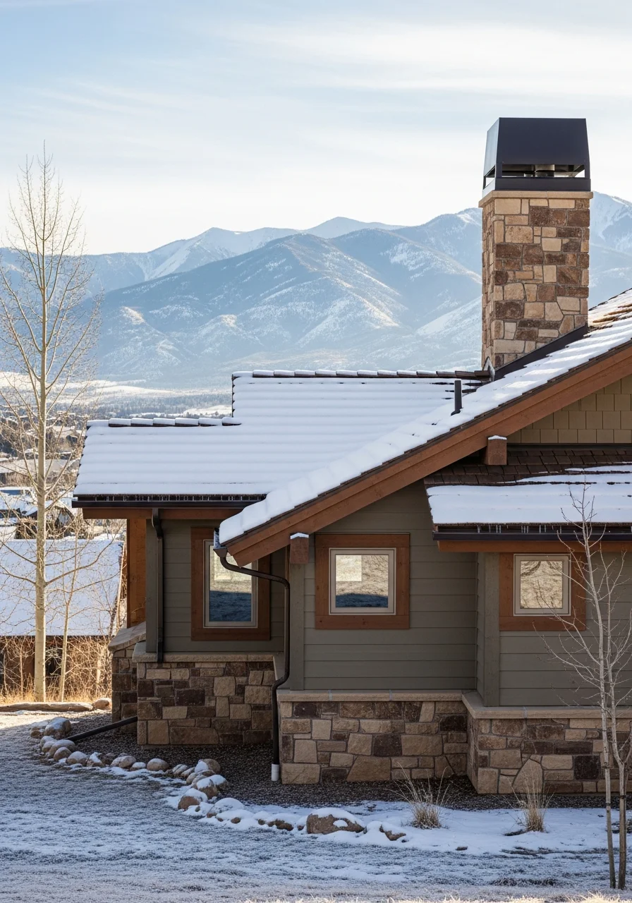 Summit County residential property with mountain landscape and seasonal snow.