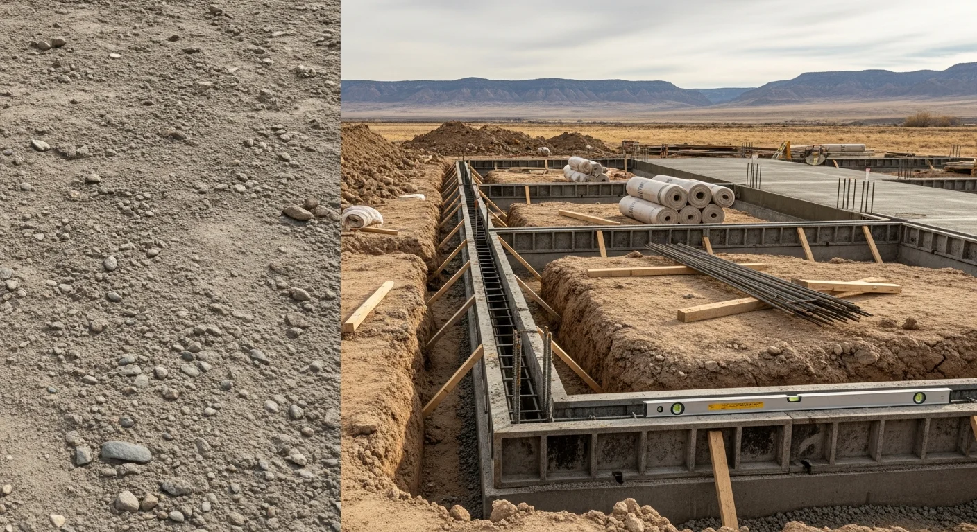 A newly framed single-family home under construction on a rural residential lot in Duchesne County, Utah, with open high-desert terrain visible in the background. Workers are visible on the wood-frame structure with foundation forms set at ground level.